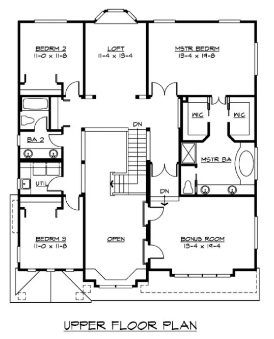 Second Floor Plan for House Plan #330503