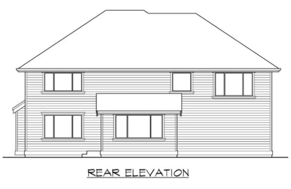 Rear Elevation for House Plan #330892
