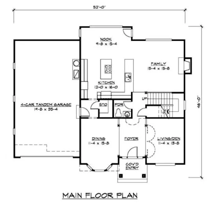 Main Floor Plan for House Plan #330892