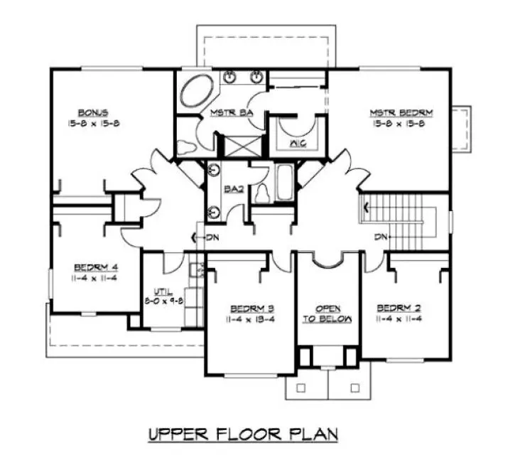 Second Floor Plan for House Plan #330892
