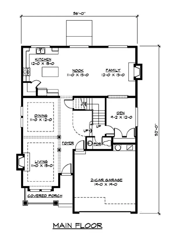 Main Floor Plan for House Plan #335782