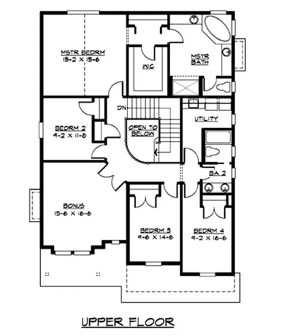 Second Floor Plan for House Plan #335782