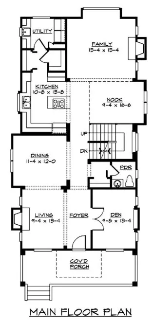 Main Floor Plan for House Plan #332505