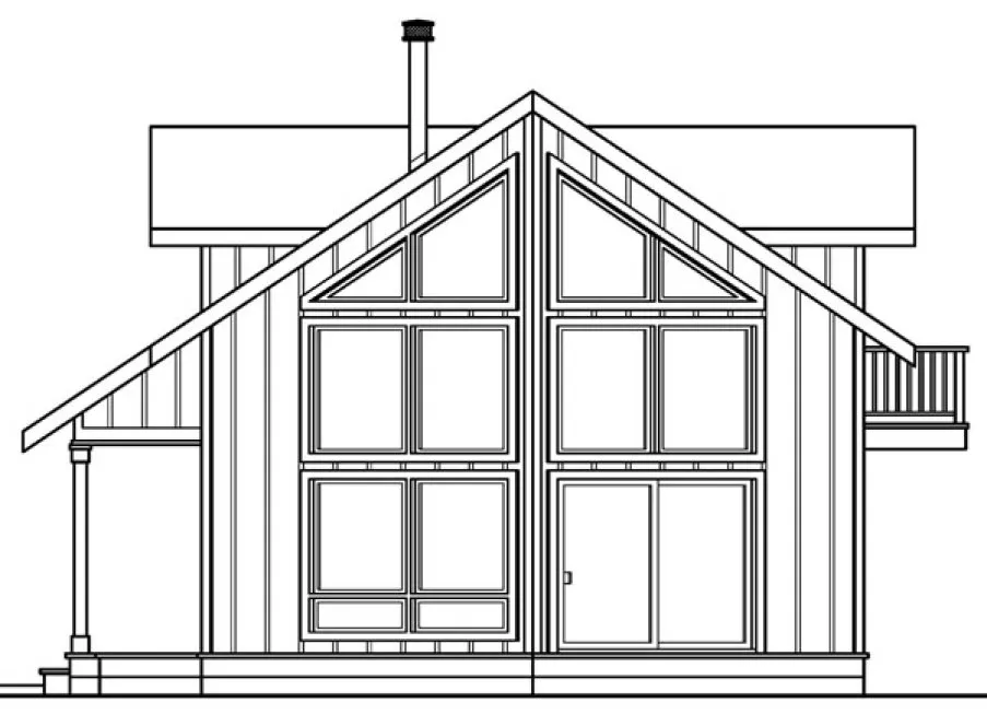 Rear Elevation for House Plan #349143