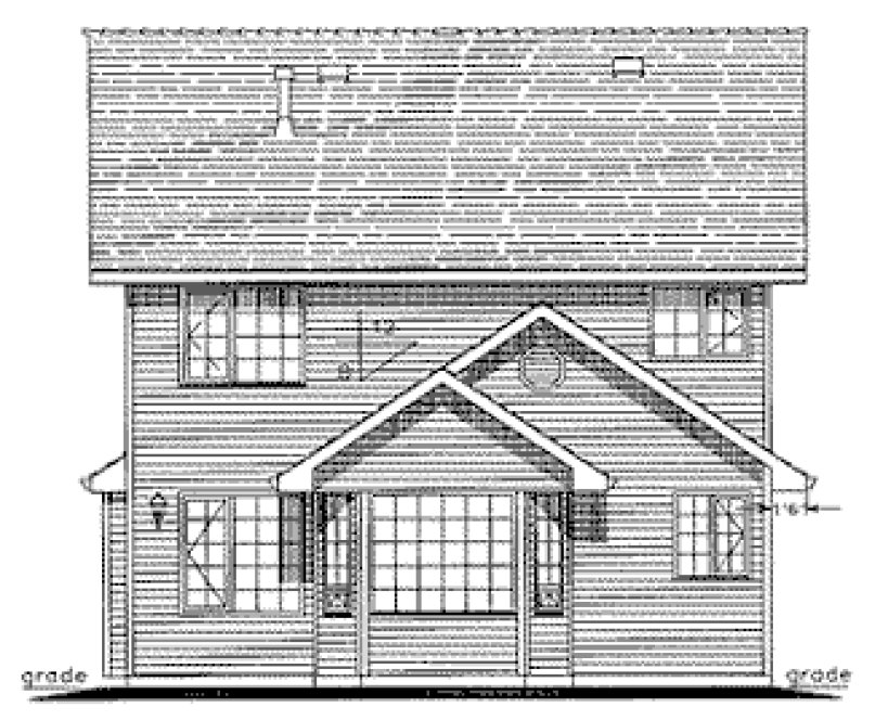 Rear Elevation for House Plan #133524