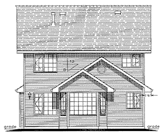 Rear Elevation for House Plan #133524