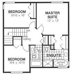 Second Floor Plan for House Plan #133524