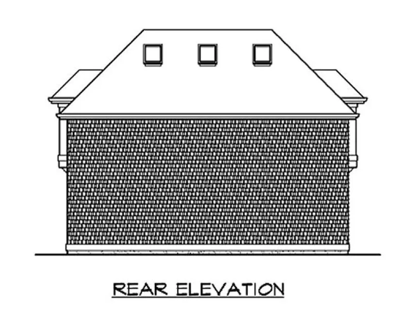 Rear Elevation for House Plan #335570