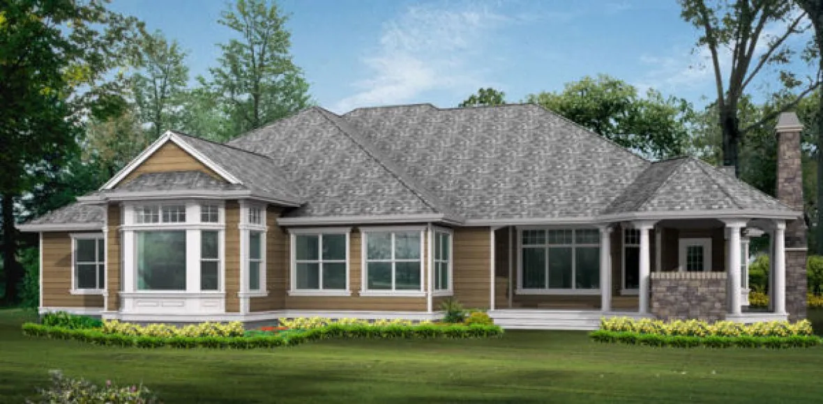 Rear Elevation for House Plan #335914