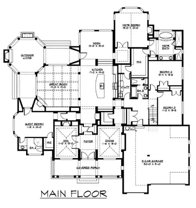 Main Floor Plan for House Plan #335914
