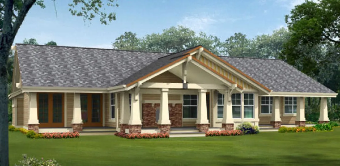 Rear Elevation for House Plan #335452