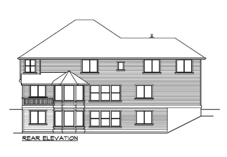 Rear Elevation for House Plan #335264