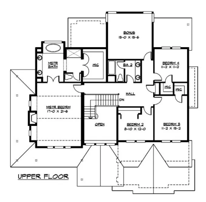Second Floor Plan for House Plan #330214