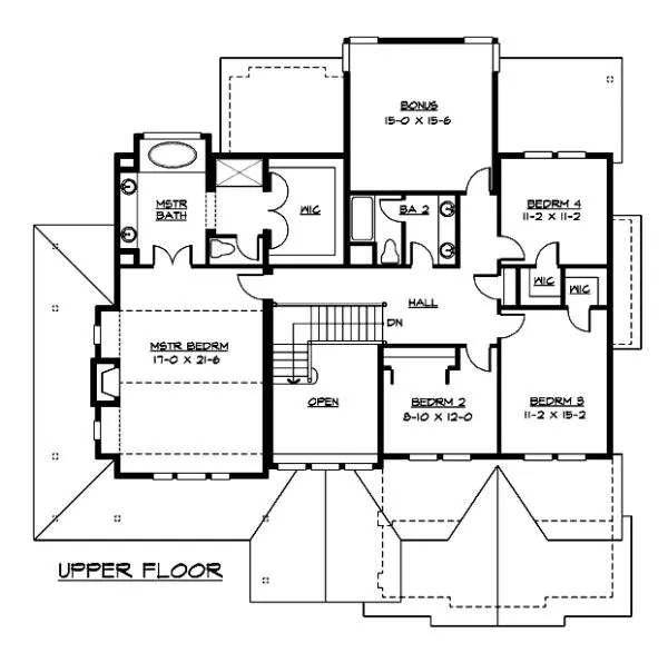 Second Floor Plan for House Plan #330214