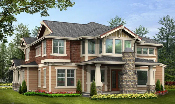 Rear Elevation for House Plan #334060