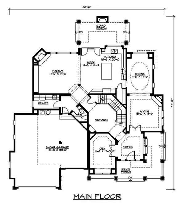 Main Floor Plan for House Plan #334060