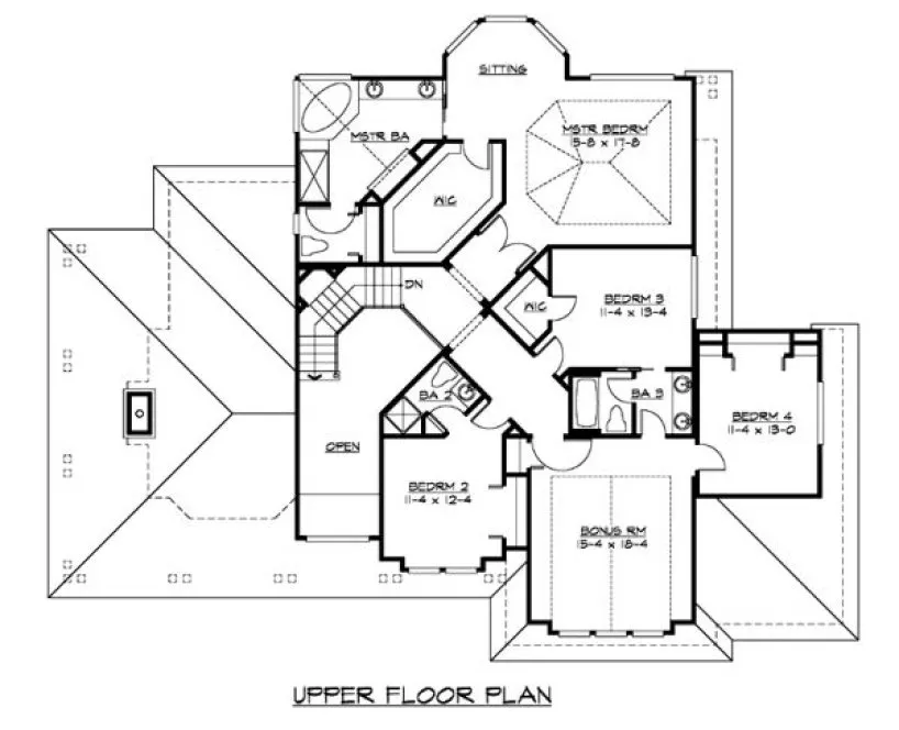 Second Floor Plan for House Plan #335173