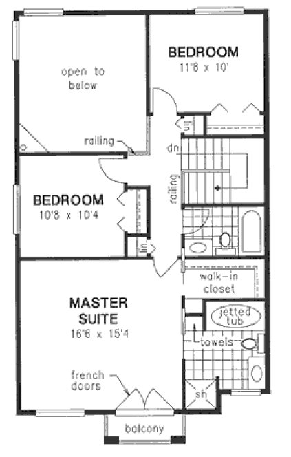 Second Floor Plan for House Plan #134524