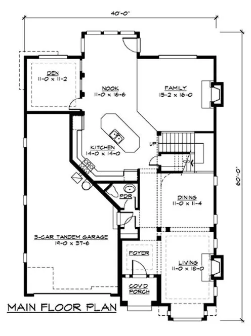 Main Floor Plan for House Plan #333300