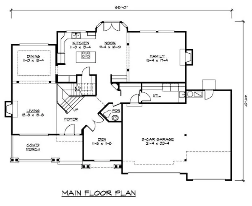 Main Floor Plan for House Plan #330823