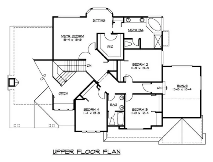 Second Floor Plan for House Plan #330823