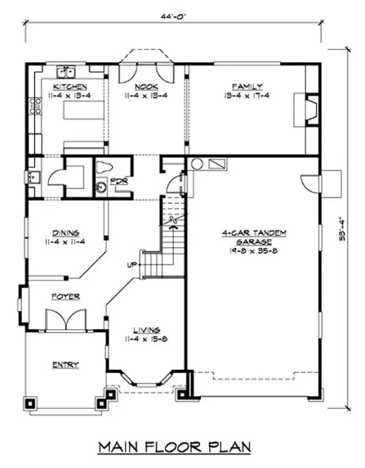 Main Floor Plan for House Plan #333050