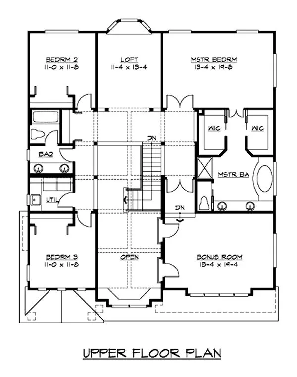 Second Floor Plan for House Plan #333050