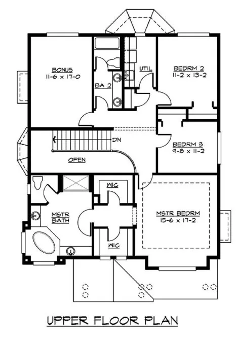 Second Floor Plan for House Plan #335992