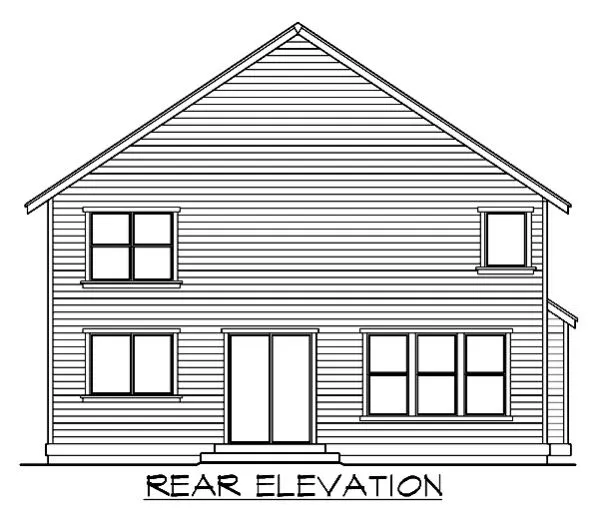 Rear Elevation for House Plan #335692