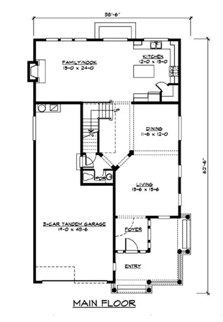 Main Floor Plan for House Plan #335692