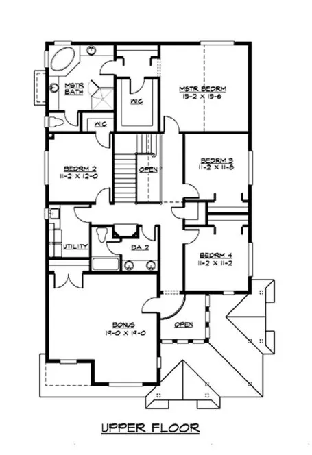 Second Floor Plan for House Plan #335692