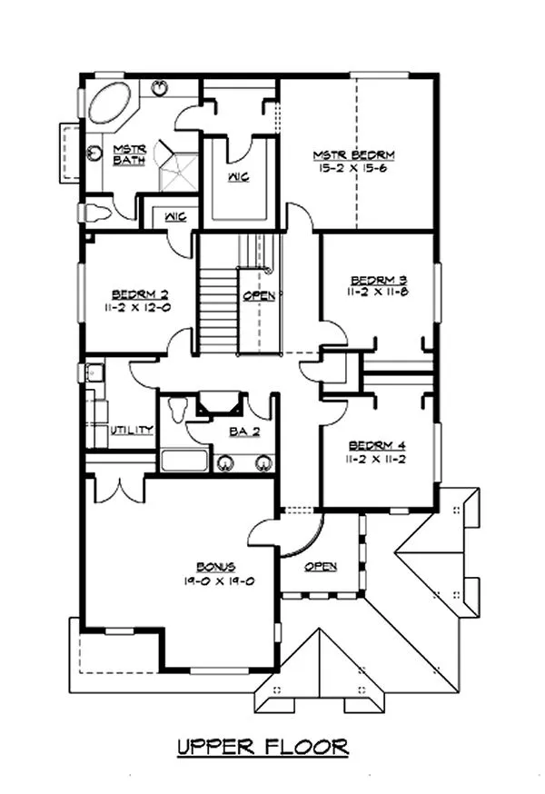 Second Floor Plan for House Plan #335692