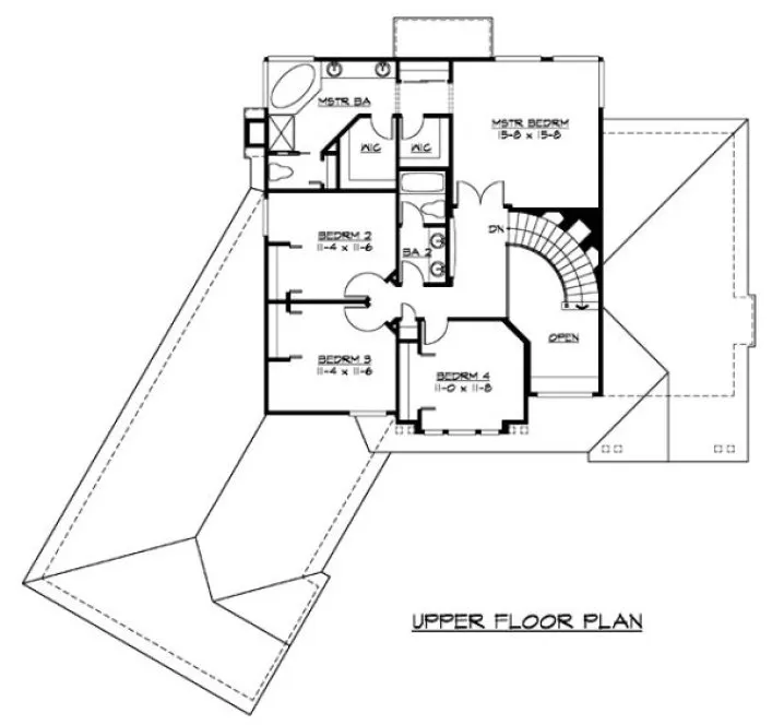 Second Floor Plan for House Plan #335292