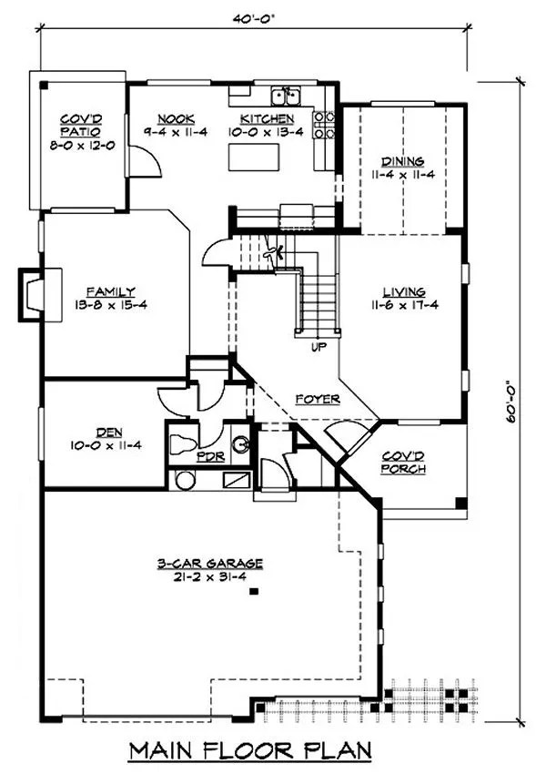 Main Floor Plan for House Plan #330872