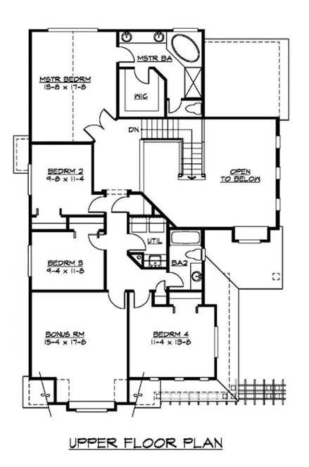 Second Floor Plan for House Plan #330872