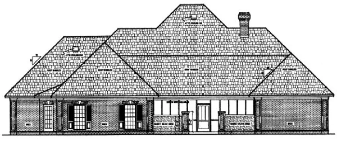 Rear Elevation for House Plan #481162