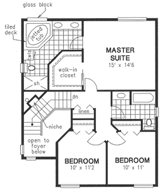 Second Floor Plan for House Plan #135524