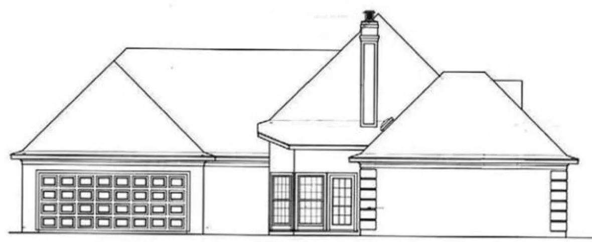 Left Elevation for House Plan #484002