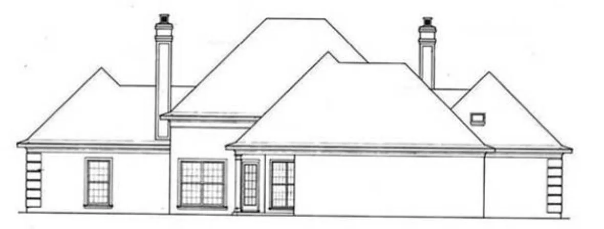 Rear Elevation for House Plan #484002