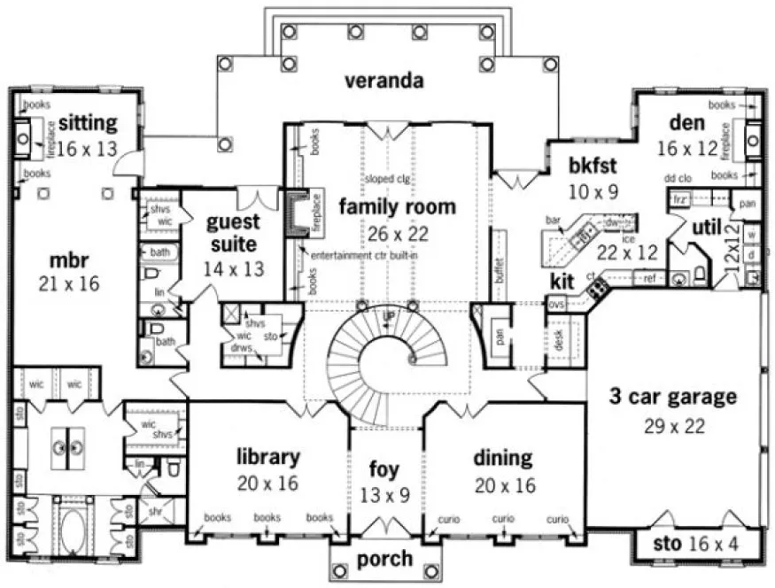 Main Floor Plan for House Plan #480055