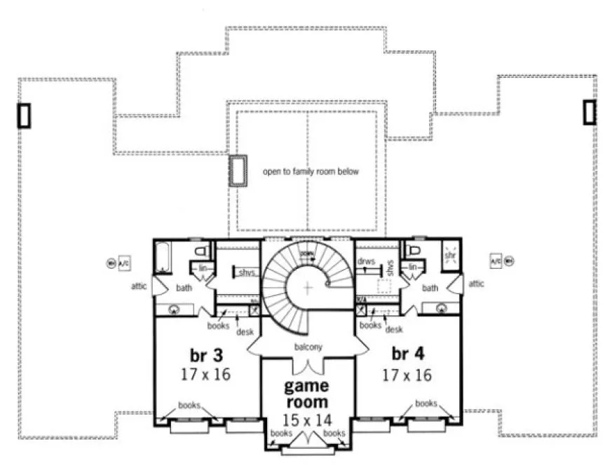 Second Floor Plan for House Plan #480055