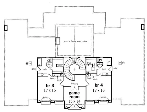 Second Floor Plan for House Plan #480055