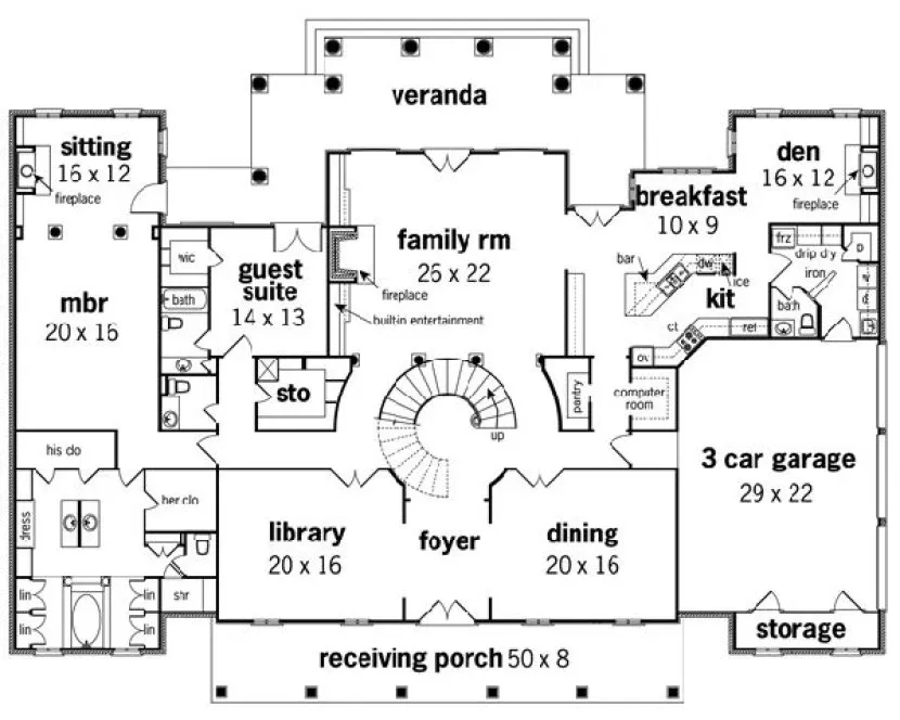 Main Floor Plan for House Plan #480045