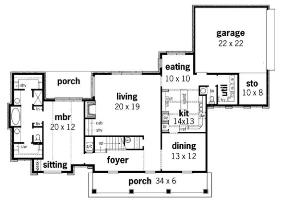 Main Floor Plan for House Plan #484062