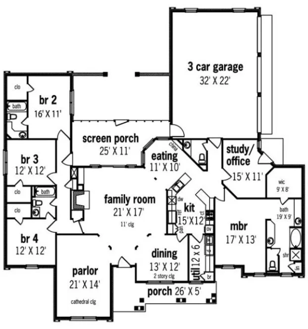 Main Floor Plan for House Plan #488072