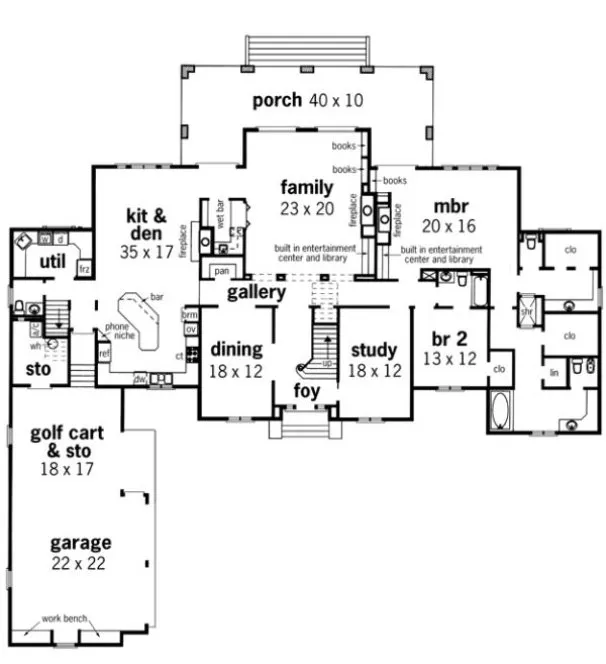 Main Floor Plan for House Plan #480044