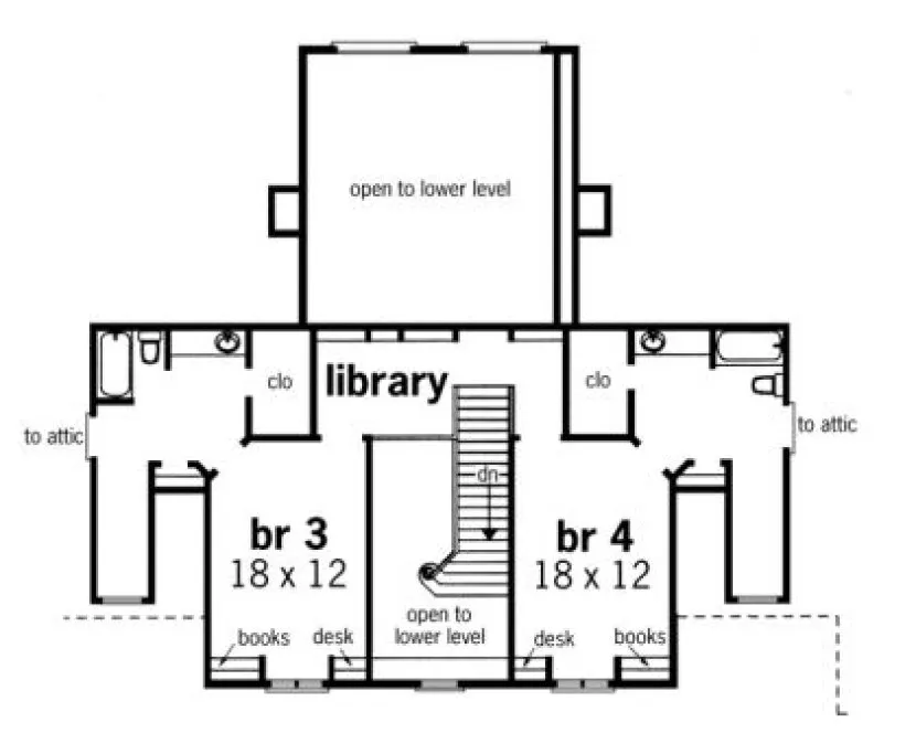 Second Floor Plan for House Plan #480044