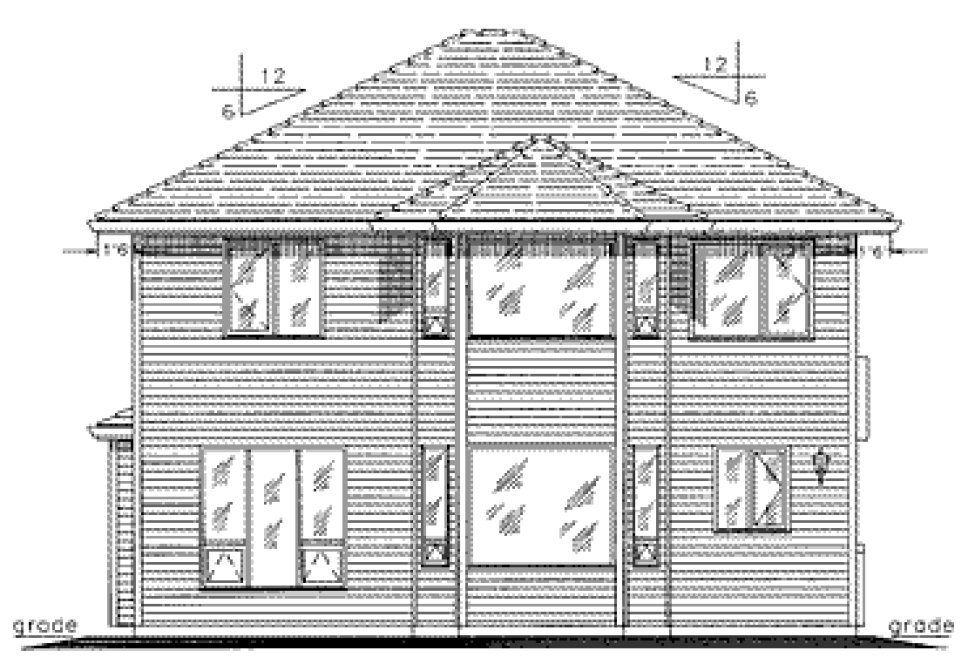 Rear Elevation for House Plan #139524