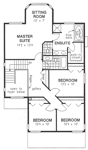 Second Floor Plan for House Plan #139524