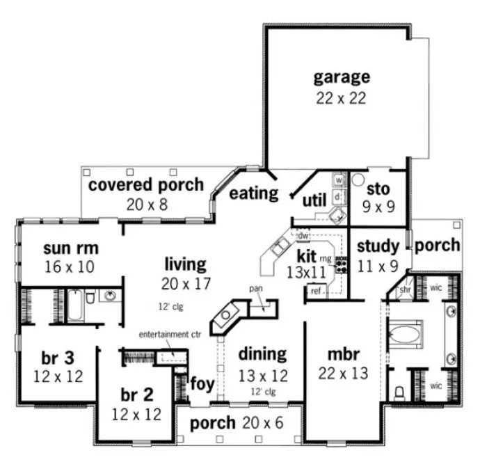 Main Floor Plan for House Plan #480102